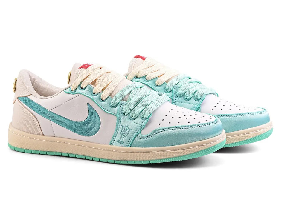 Nike Air Jordan 1 Retro Low OG Trophy Room Away White/Water Green.
