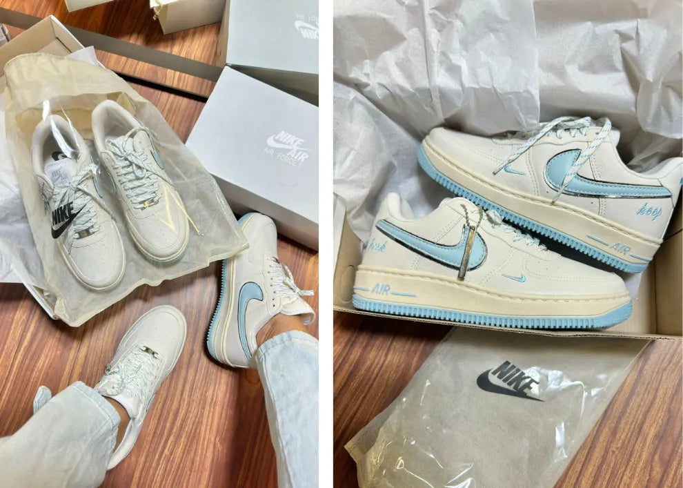 Nike Air force fresh Off white/Acqua